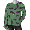 Eggplant Pattern Print Women's Sweatshirt-grizzshop