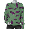 Eggplant Pattern Print Women's Sweatshirt-grizzshop