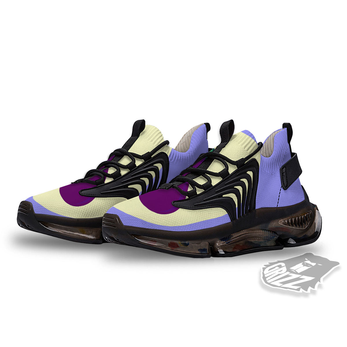 Eggplant Print Black Gym Shoes-grizzshop