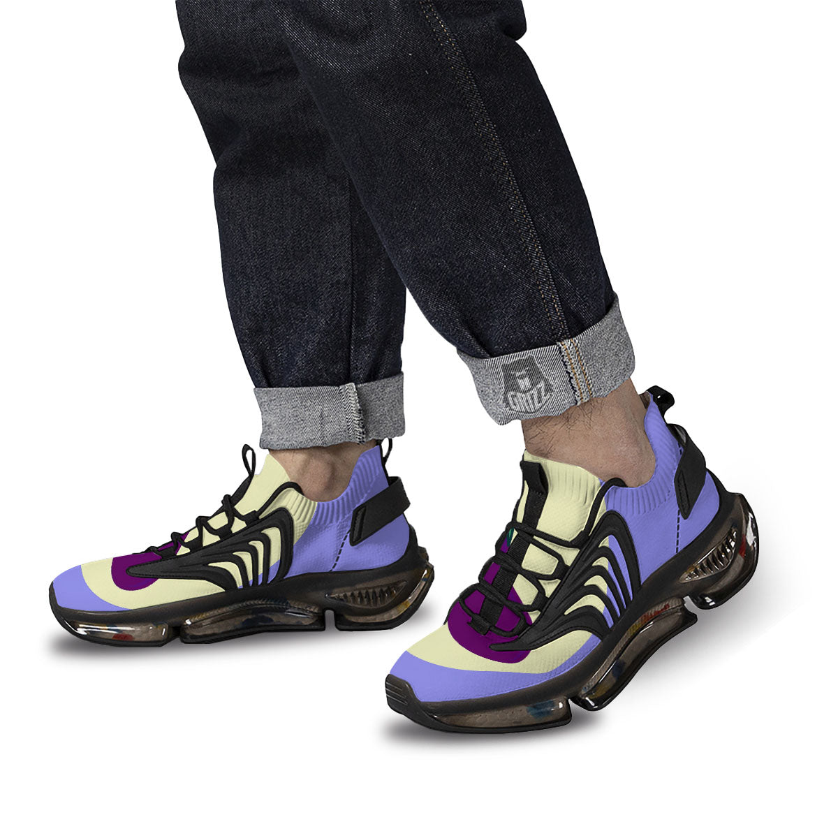 Eggplant Print Black Gym Shoes-grizzshop