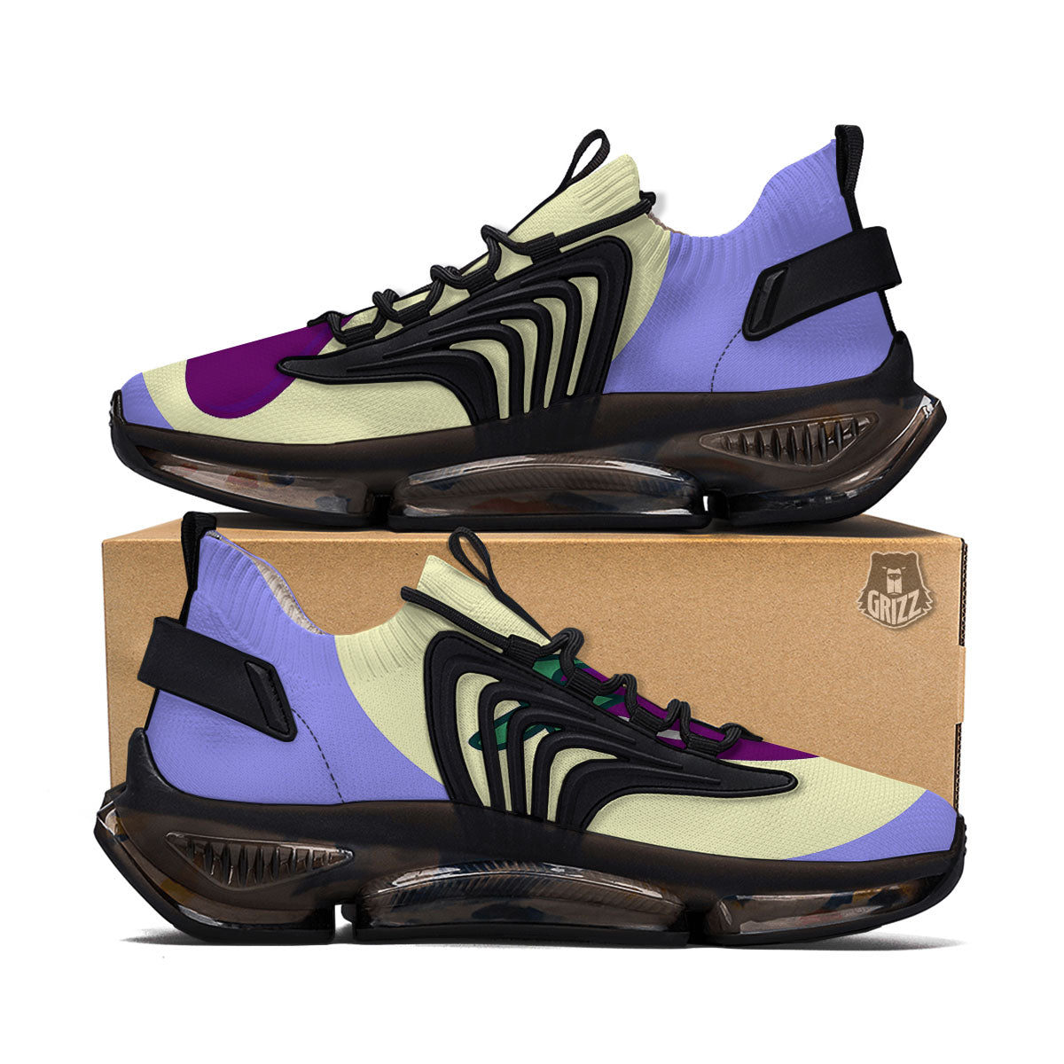 Eggplant Print Black Gym Shoes-grizzshop