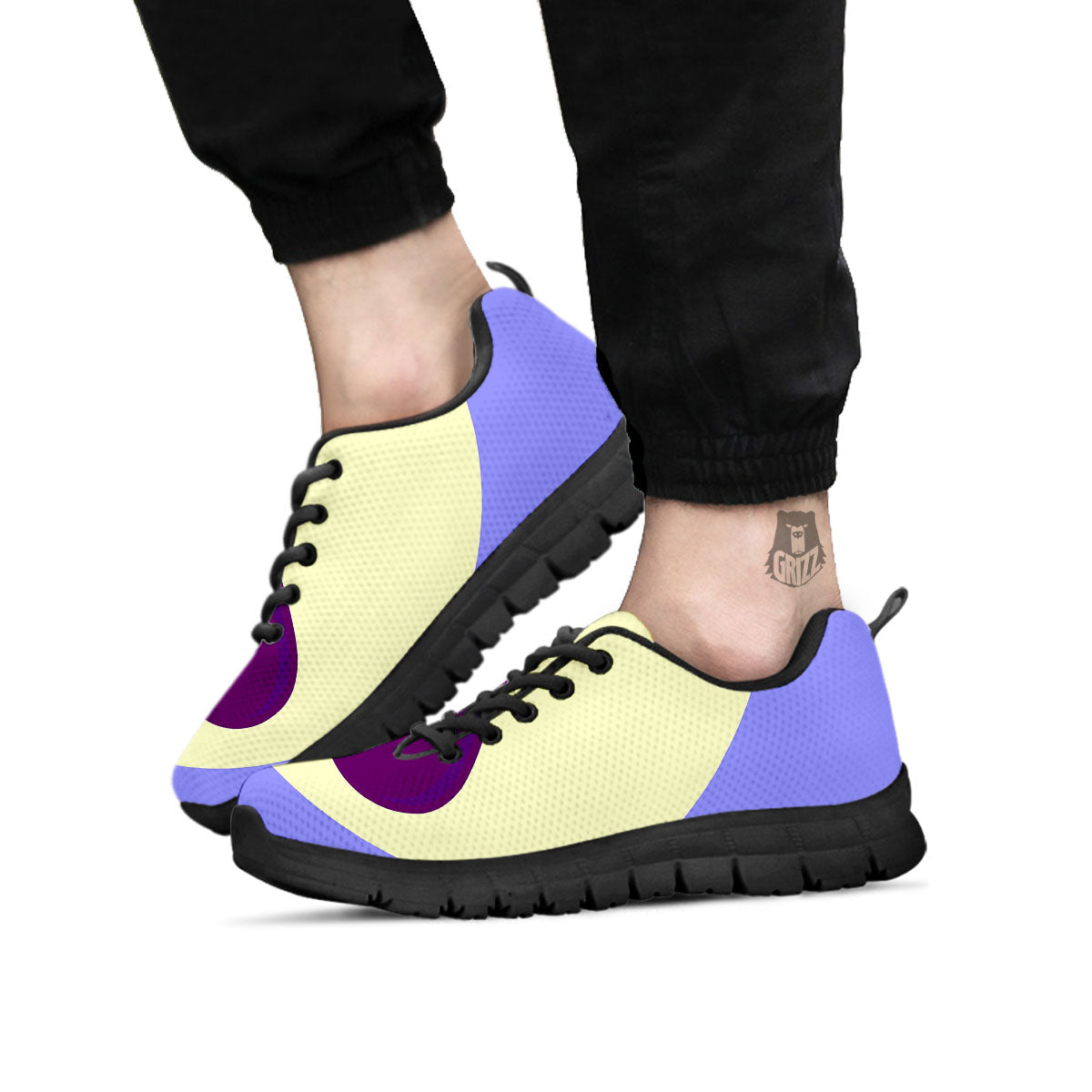 Eggplant Print Black Sneaker-grizzshop
