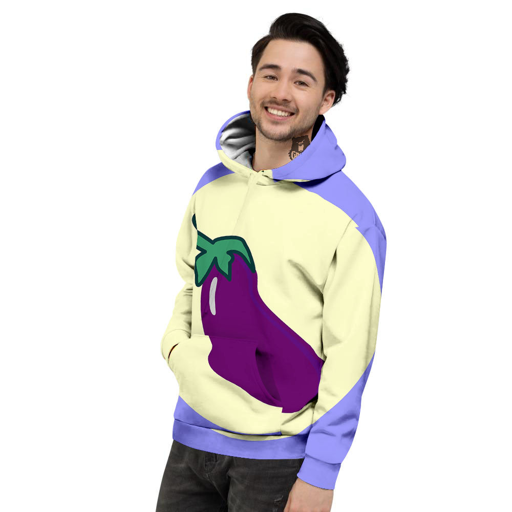 Eggplant Print Men's Hoodie-grizzshop
