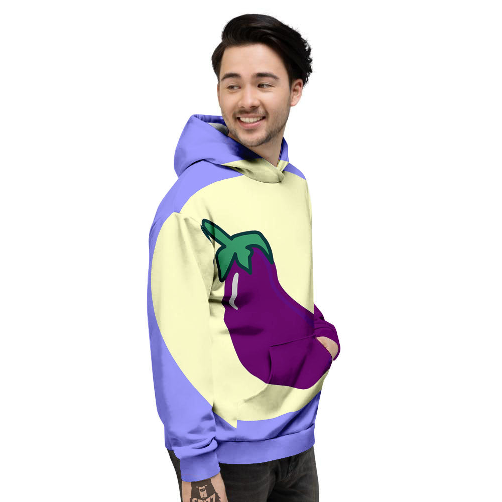 Eggplant Print Men's Hoodie-grizzshop