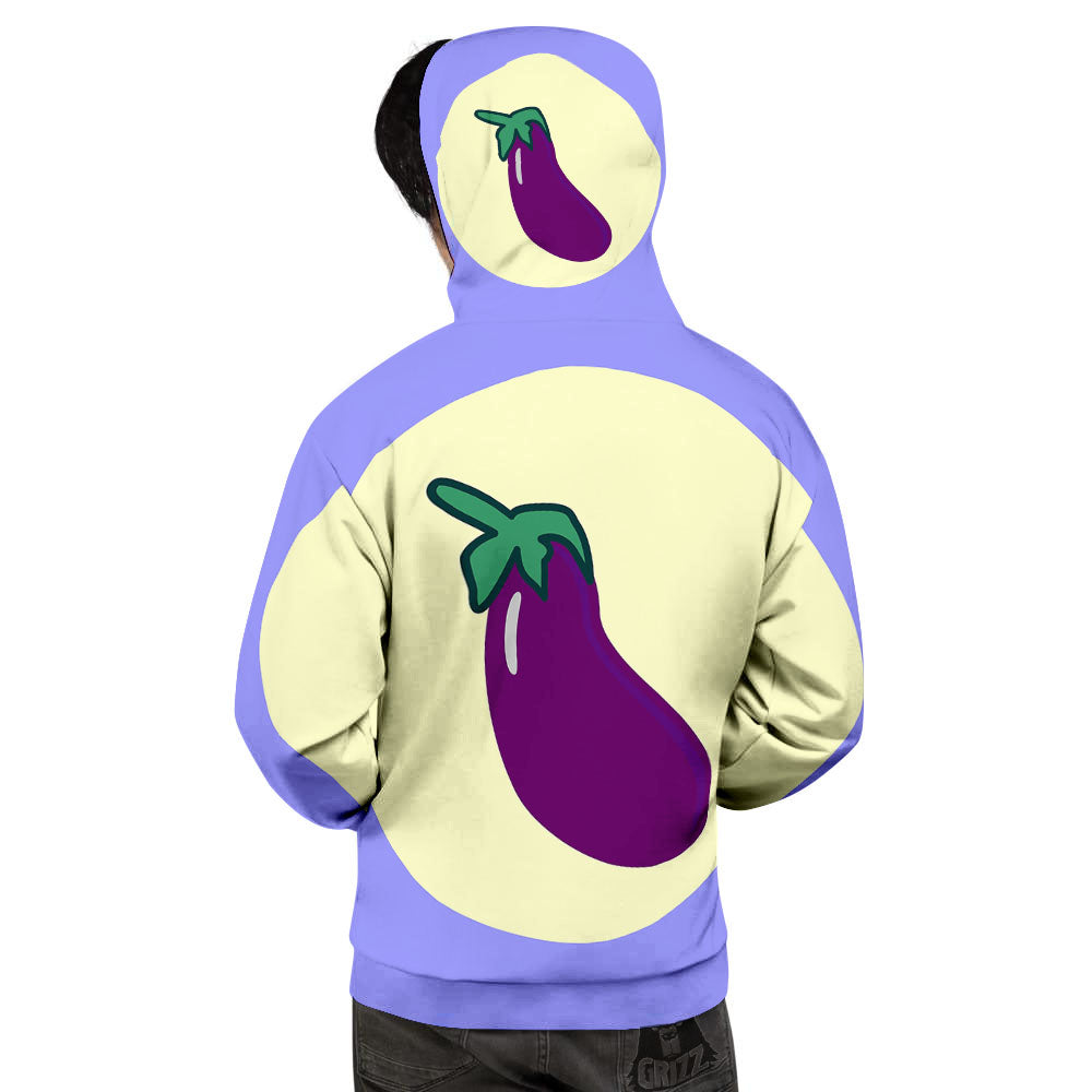 Eggplant Print Men's Hoodie-grizzshop