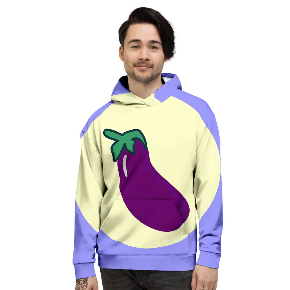 Eggplant Print Men's Hoodie-grizzshop