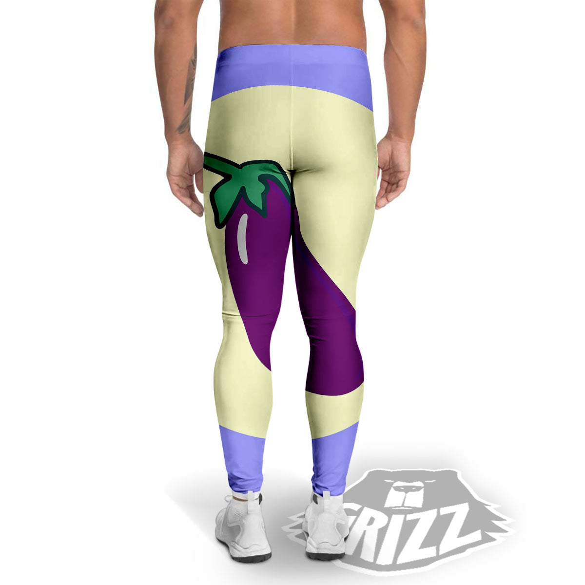 Eggplant Print Men's Leggings-grizzshop
