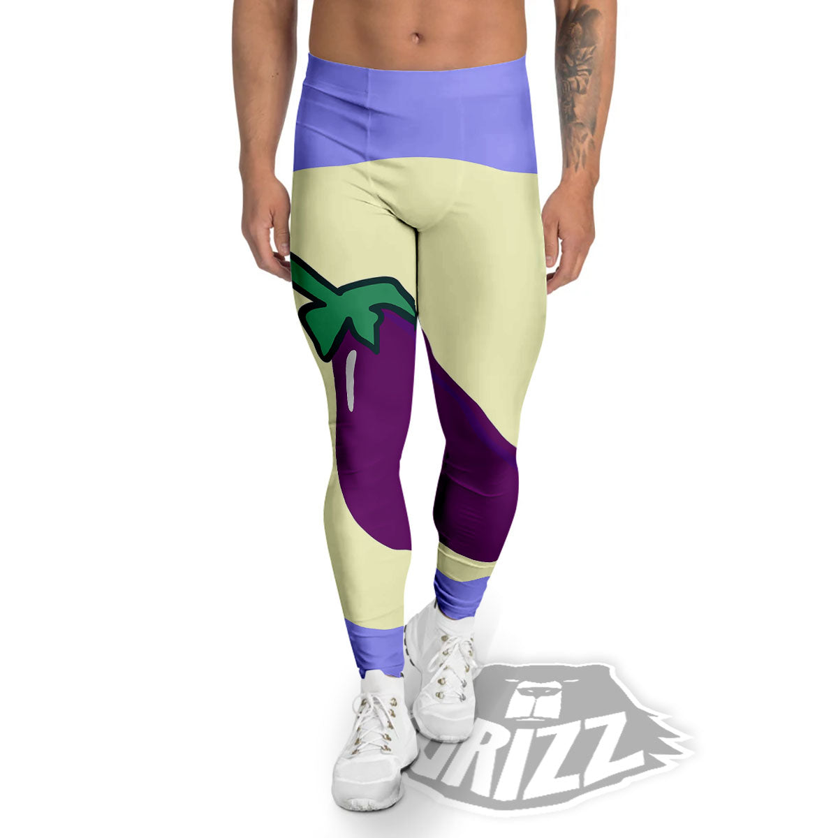 Eggplant Print Men's Leggings-grizzshop