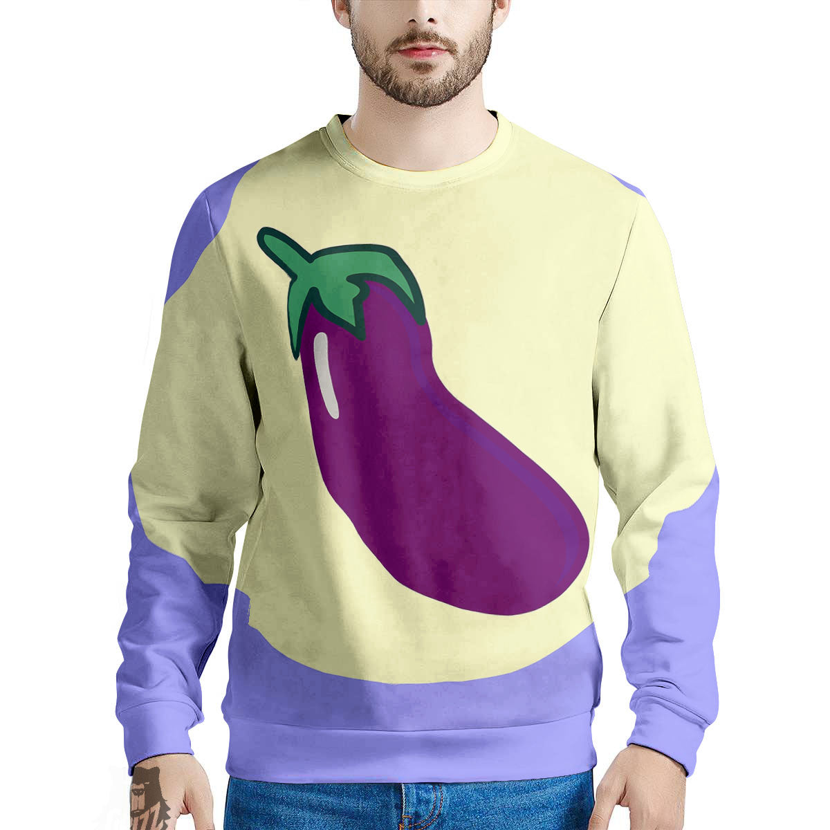 Eggplant Print Men's Sweatshirt-grizzshop