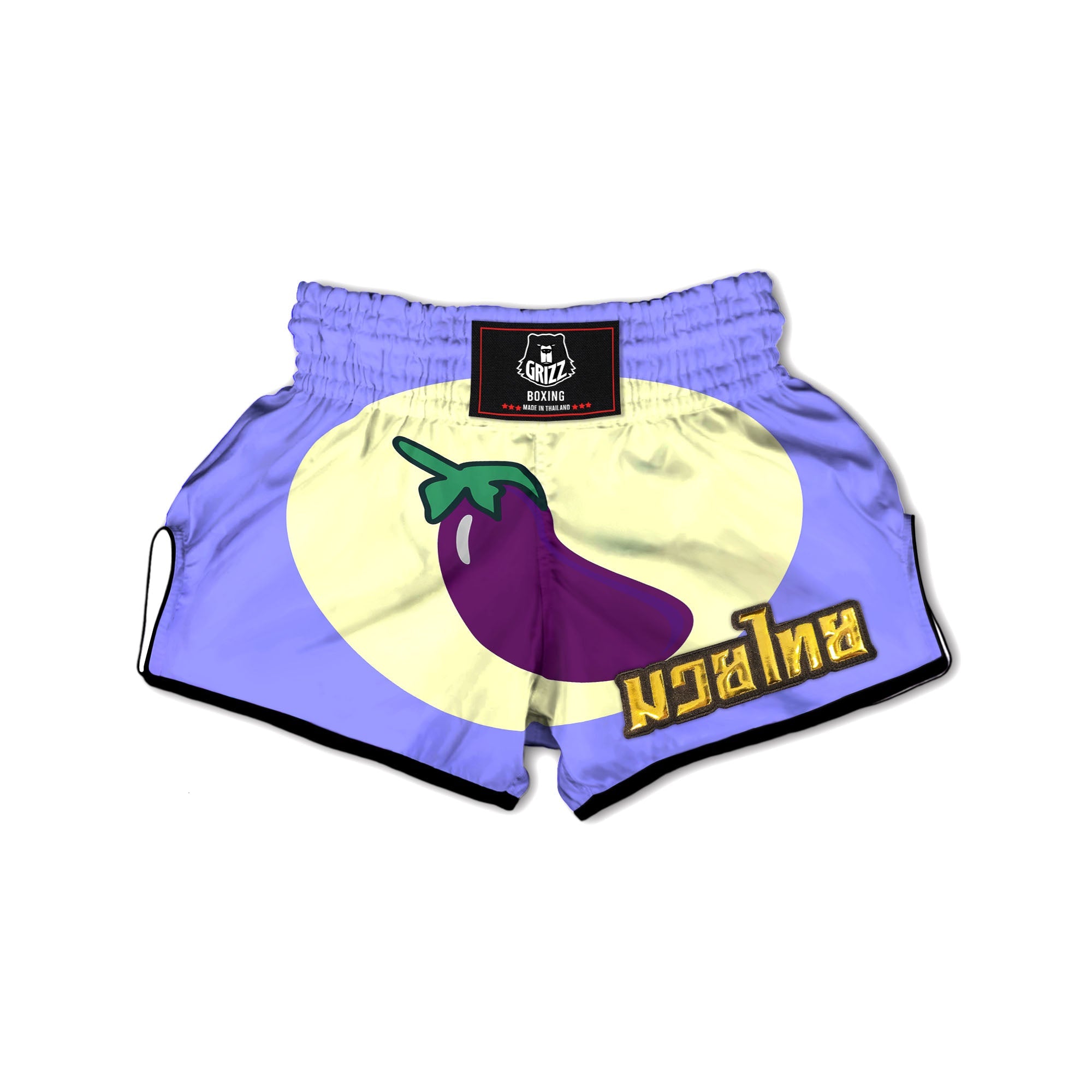 Eggplant Print Muay Thai Boxing Shorts-grizzshop