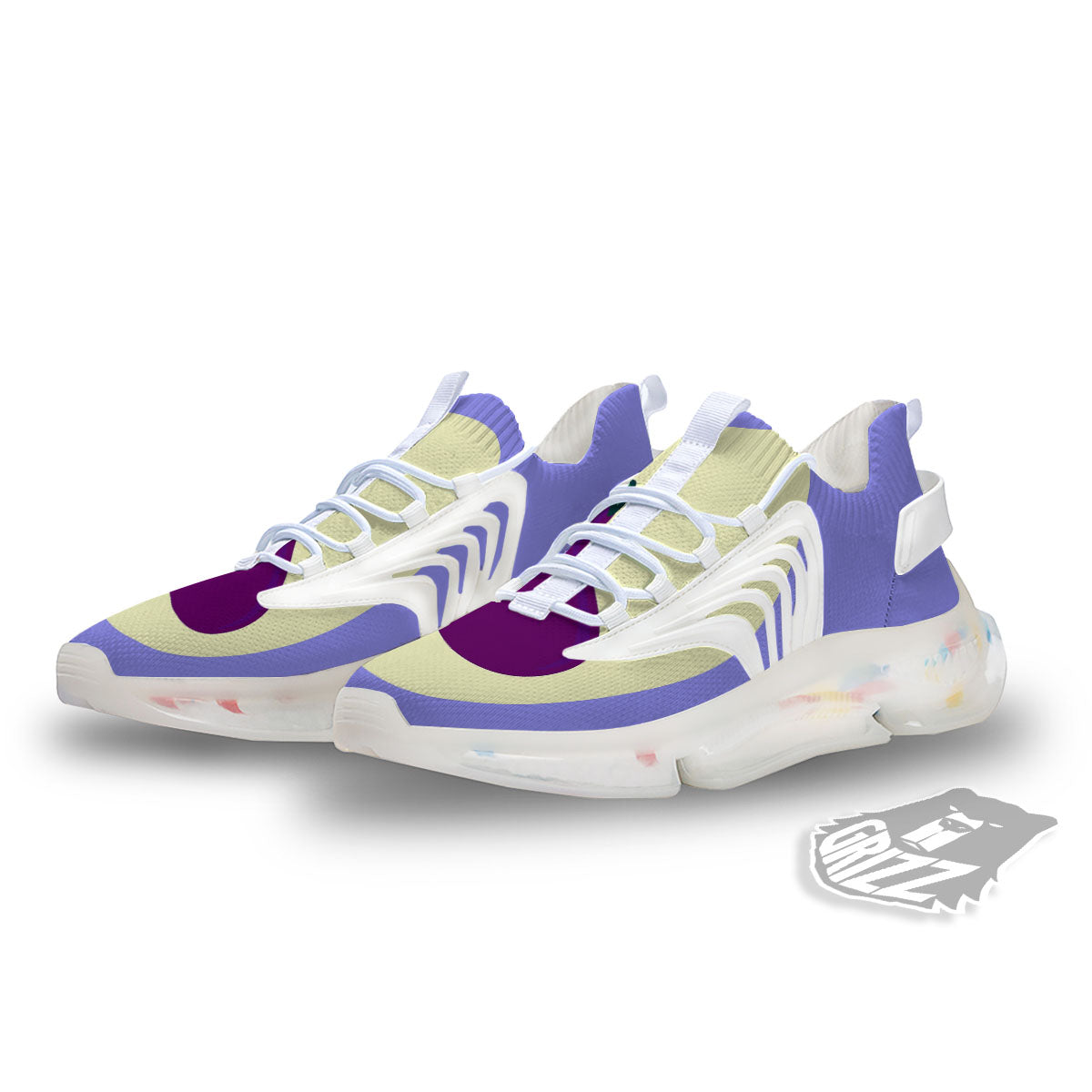 Eggplant Print White Gym Shoes-grizzshop