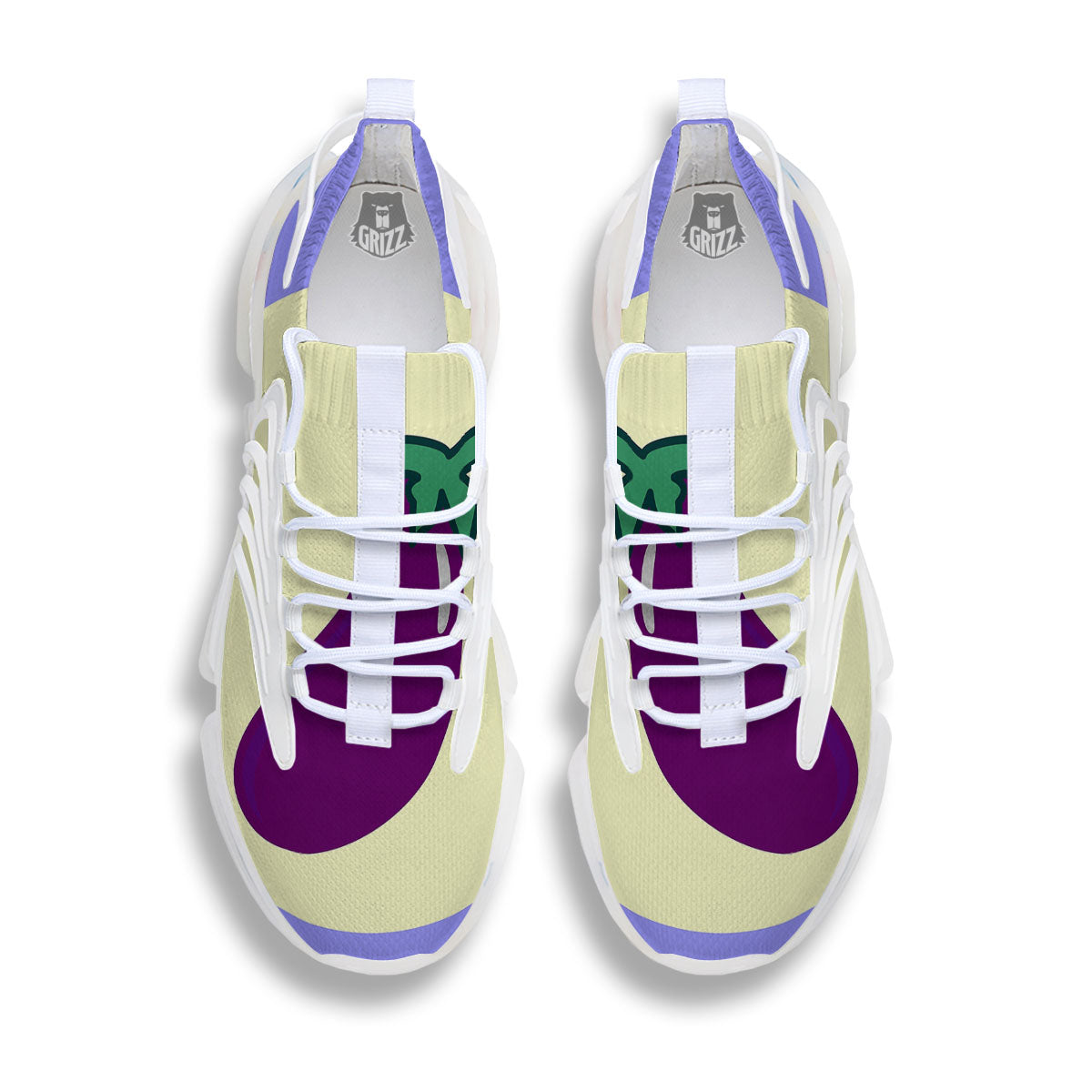 Eggplant Print White Gym Shoes-grizzshop