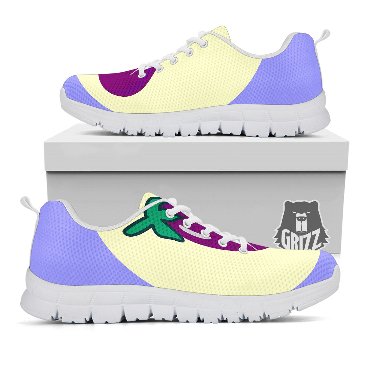 Eggplant Print White Sneaker-grizzshop