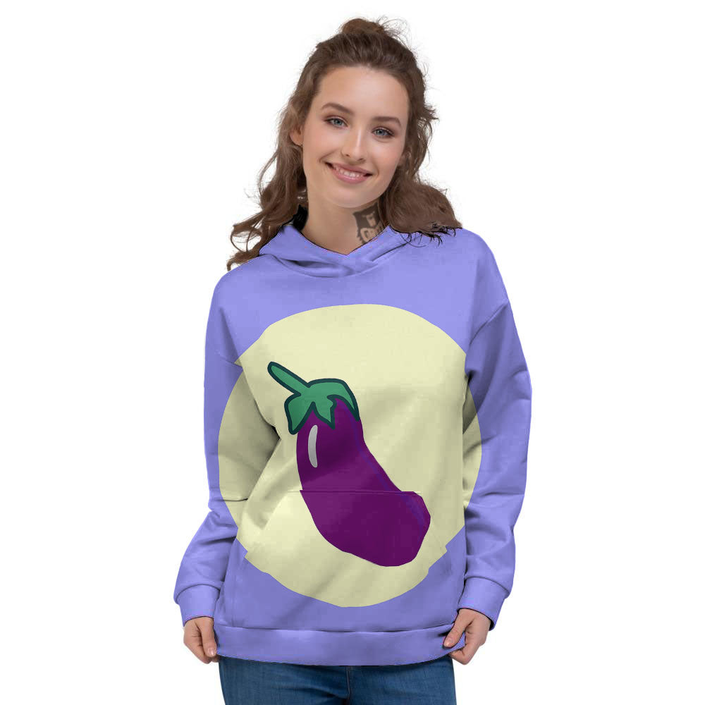 Eggplant Print Women's Hoodie-grizzshop
