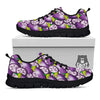 Eggplant Purple Print Pattern Black Sneaker-grizzshop