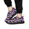 Eggplant Purple Print Pattern Black Sneaker-grizzshop