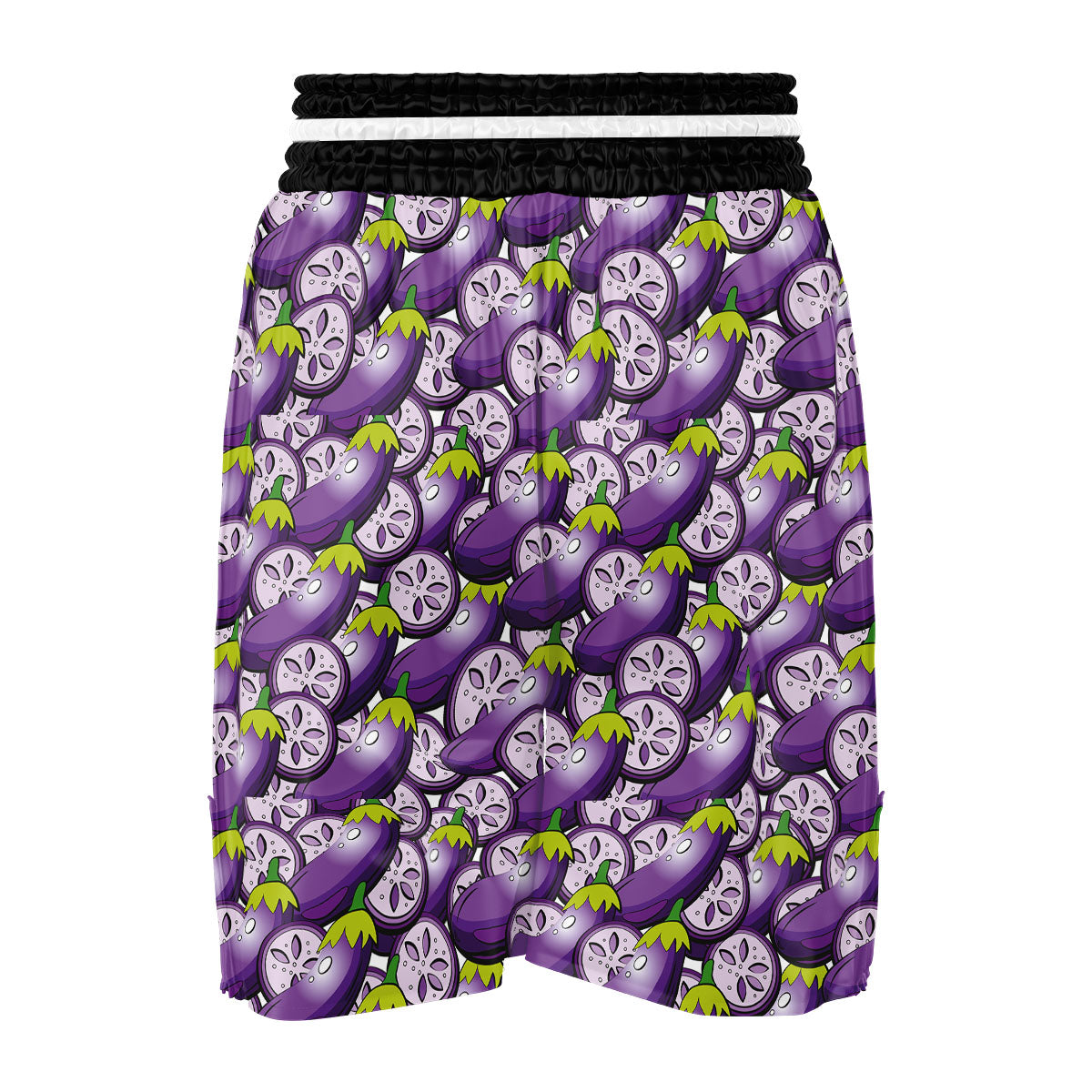 Eggplant Purple Print Pattern Boxing Shorts-grizzshop