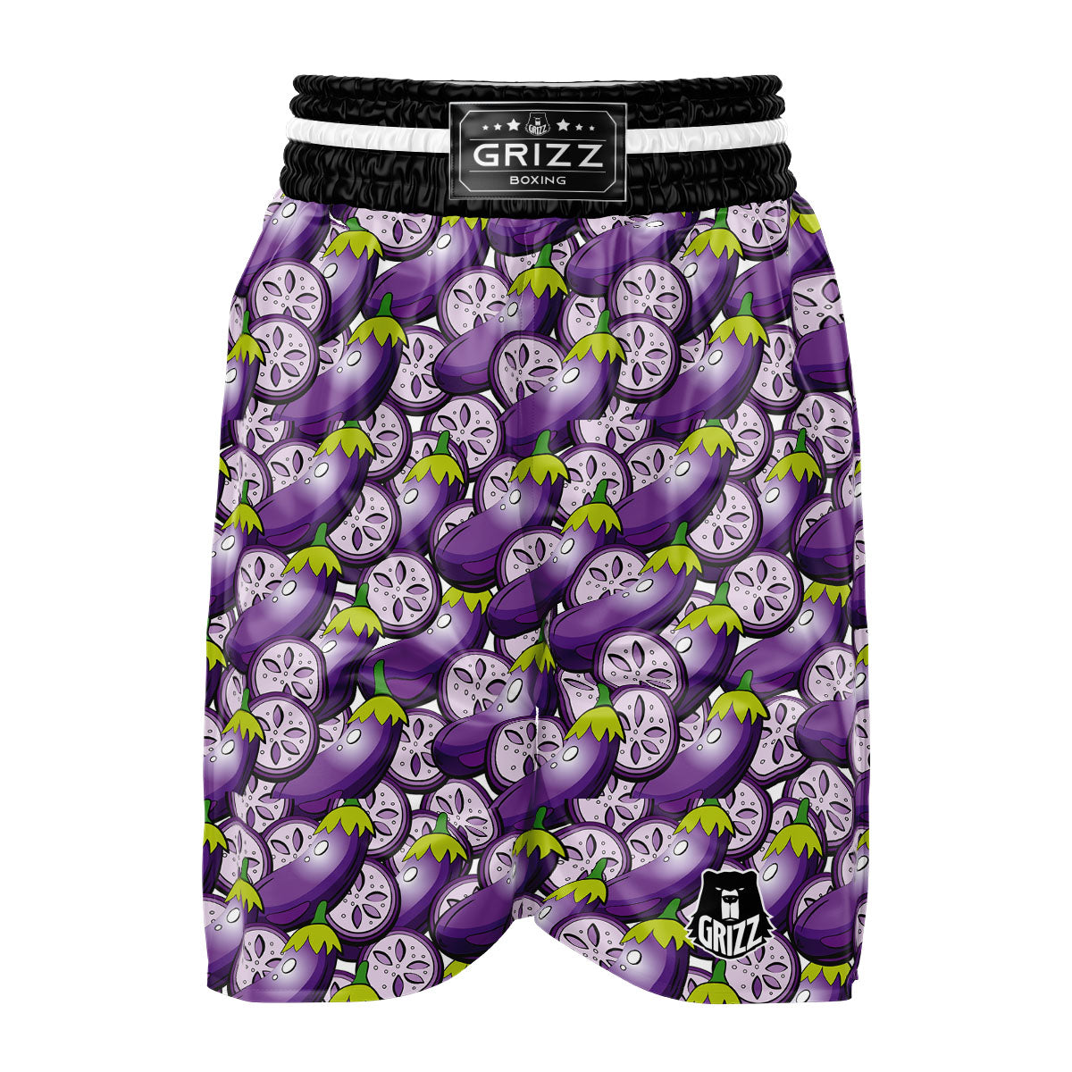 Eggplant Purple Print Pattern Boxing Shorts-grizzshop