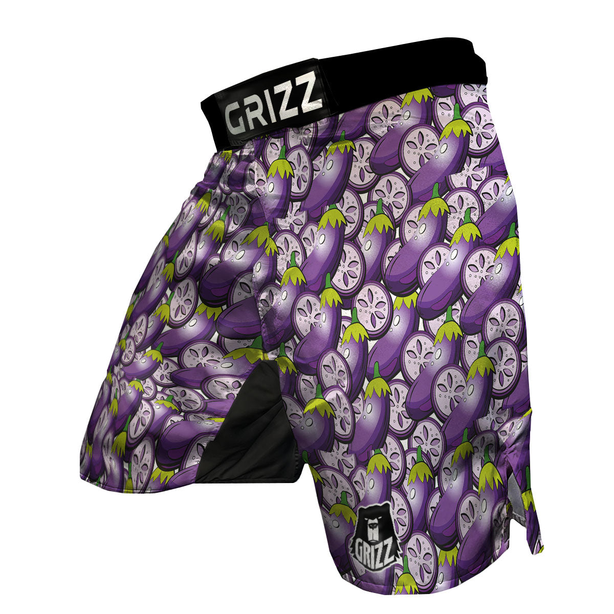 Eggplant Purple Print Pattern MMA Shorts-grizzshop
