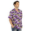 Eggplant Purple Print Pattern Men's Hawaiian Shirt-grizzshop