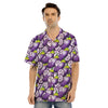 Eggplant Purple Print Pattern Men's Hawaiian Shirt-grizzshop