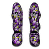 Eggplant Purple Print Pattern Muay Thai Shin Guards-grizzshop