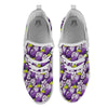 Eggplant Purple Print Pattern White Athletic Shoes-grizzshop