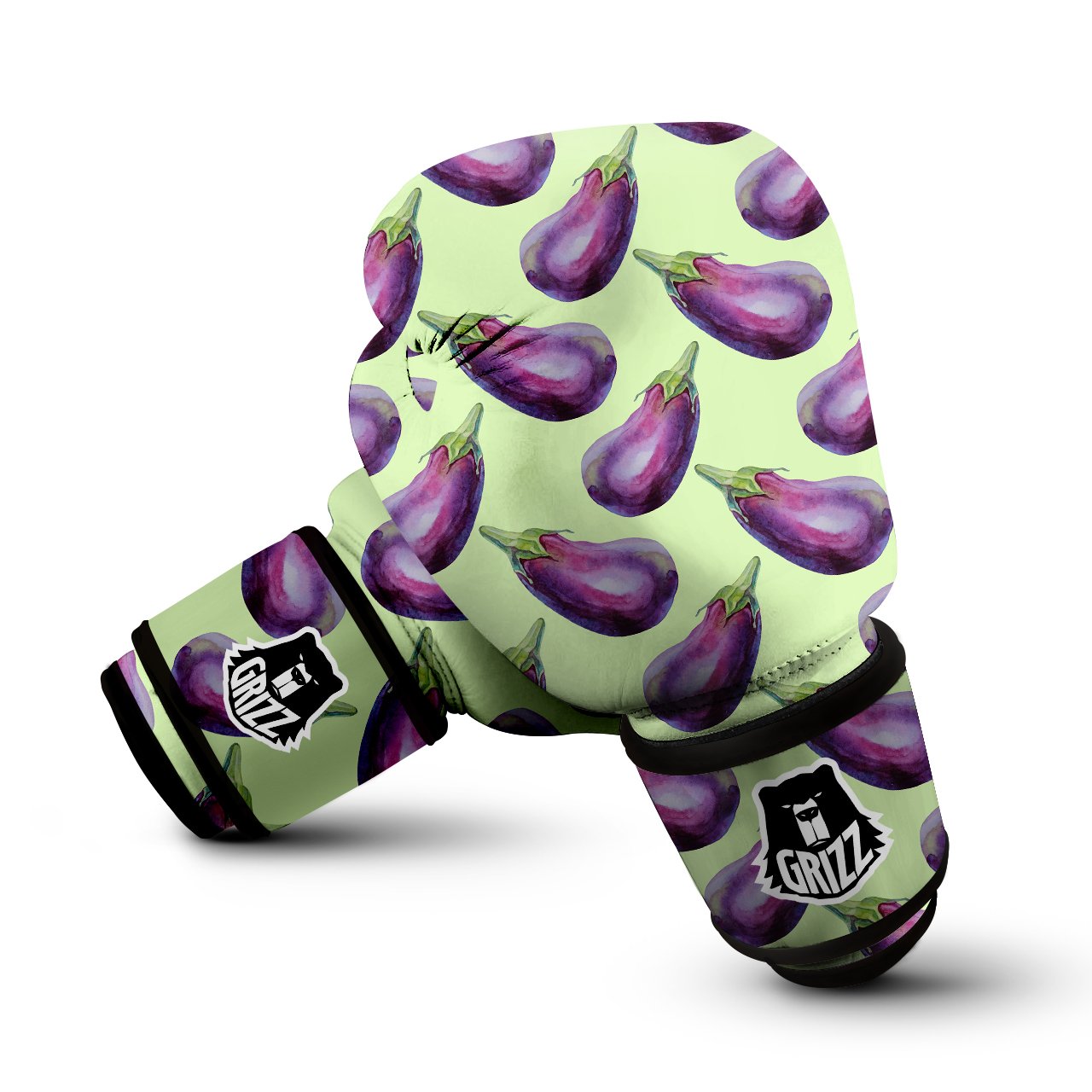 Eggplant Watercolor Pattern Boxing Gloves-grizzshop