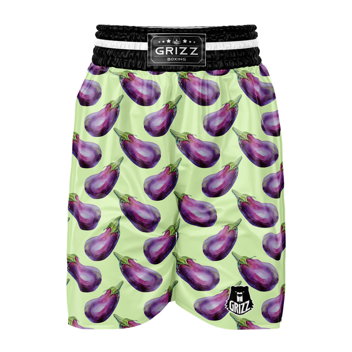 Eggplant Watercolor Pattern Boxing Shorts-grizzshop