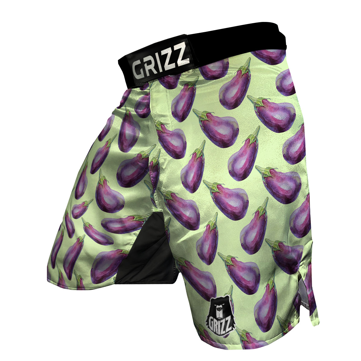 Eggplant Watercolor Pattern MMA Shorts-grizzshop