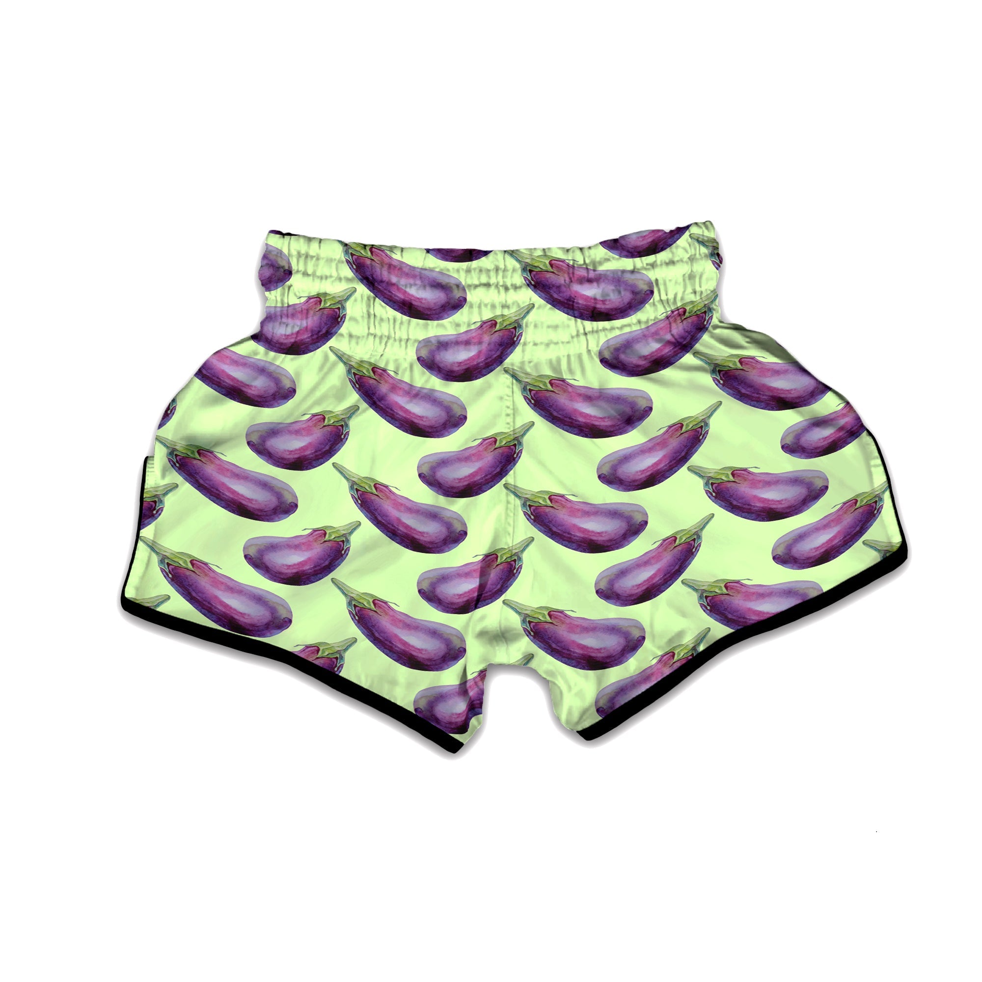 Eggplant Watercolor Pattern Muay Thai Boxing Shorts-grizzshop