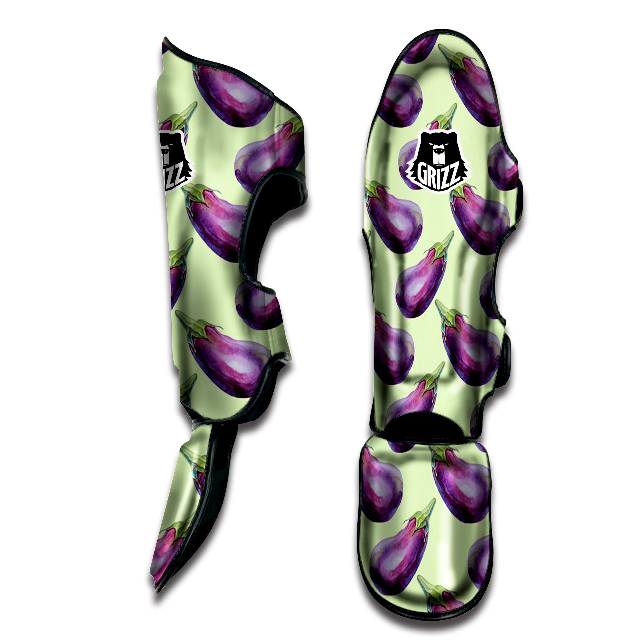 Eggplant Watercolor Pattern Muay Thai Shin Guards-grizzshop