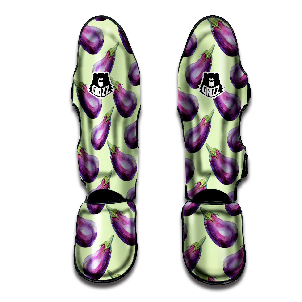 Eggplant Watercolor Pattern Muay Thai Shin Guards-grizzshop