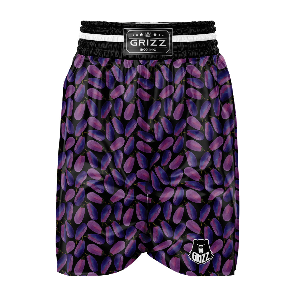 Eggplant Watercolor Print Pattern Boxing Shorts-grizzshop