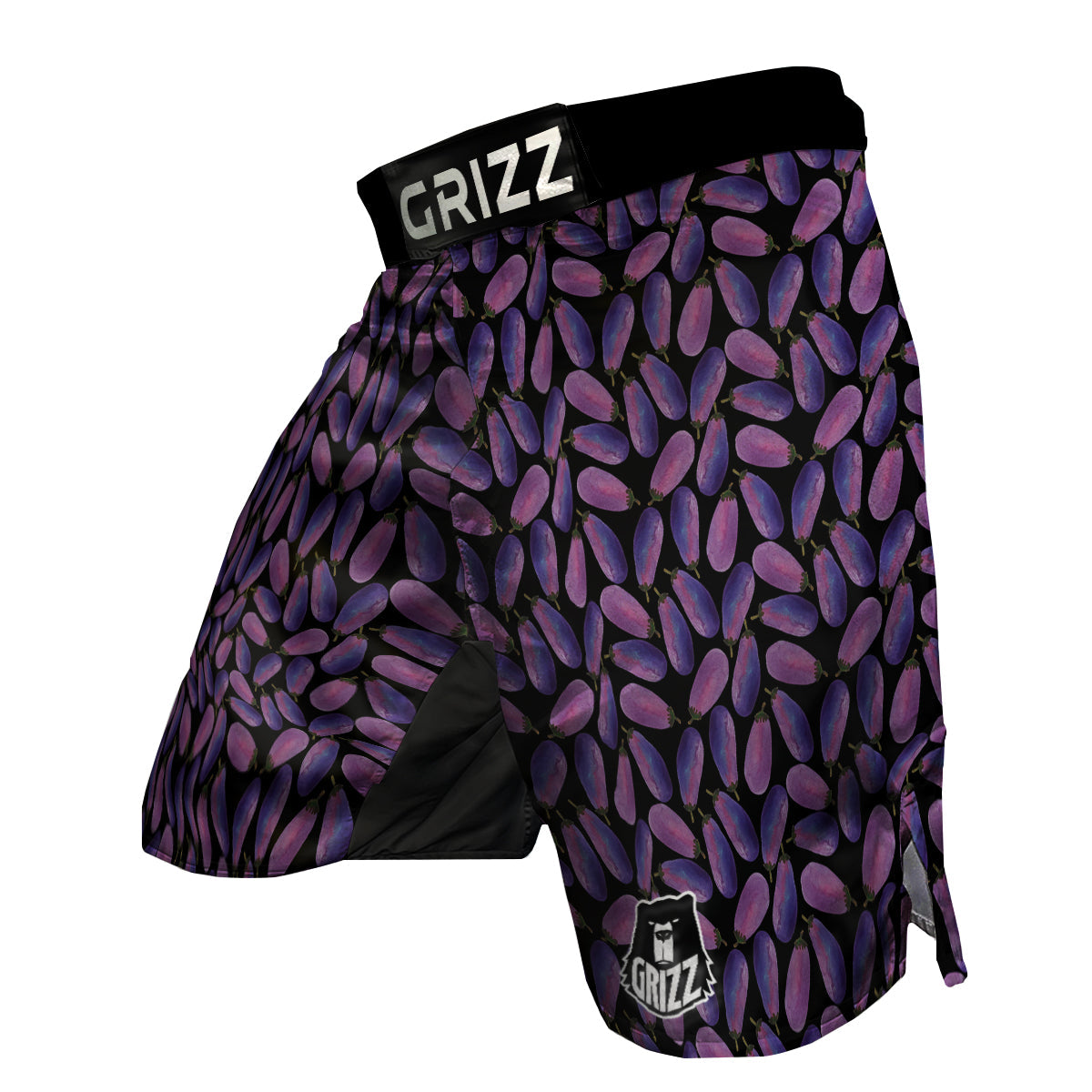 Eggplant Watercolor Print Pattern MMA Shorts-grizzshop