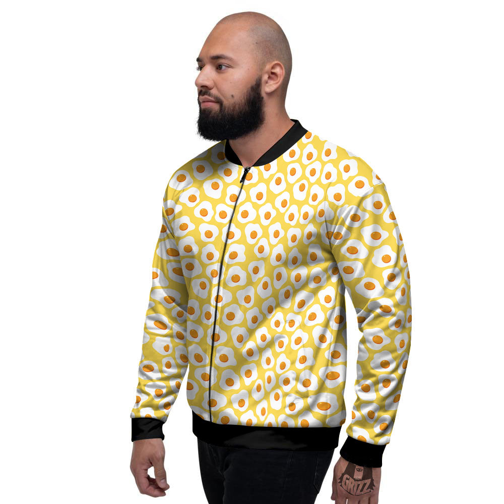 Eggs Print Pattern Men's Bomber Jacket-grizzshop