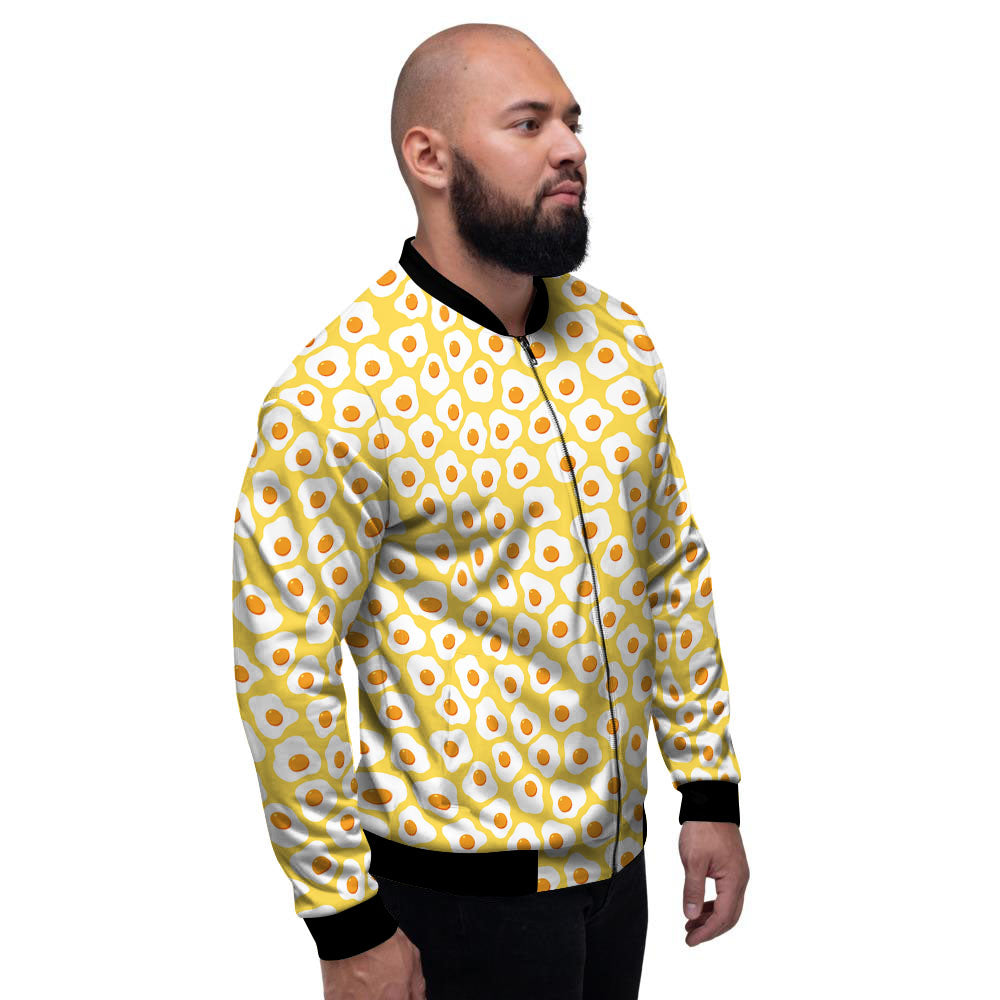 Eggs Print Pattern Men's Bomber Jacket-grizzshop