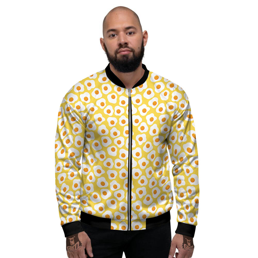 Eggs Print Pattern Men's Bomber Jacket-grizzshop