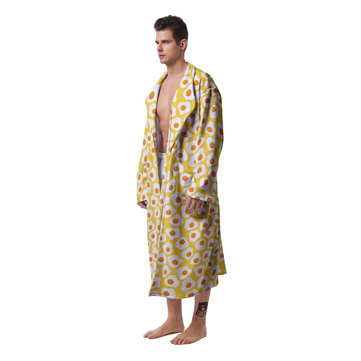 Eggs Print Pattern Men's Robe-grizzshop