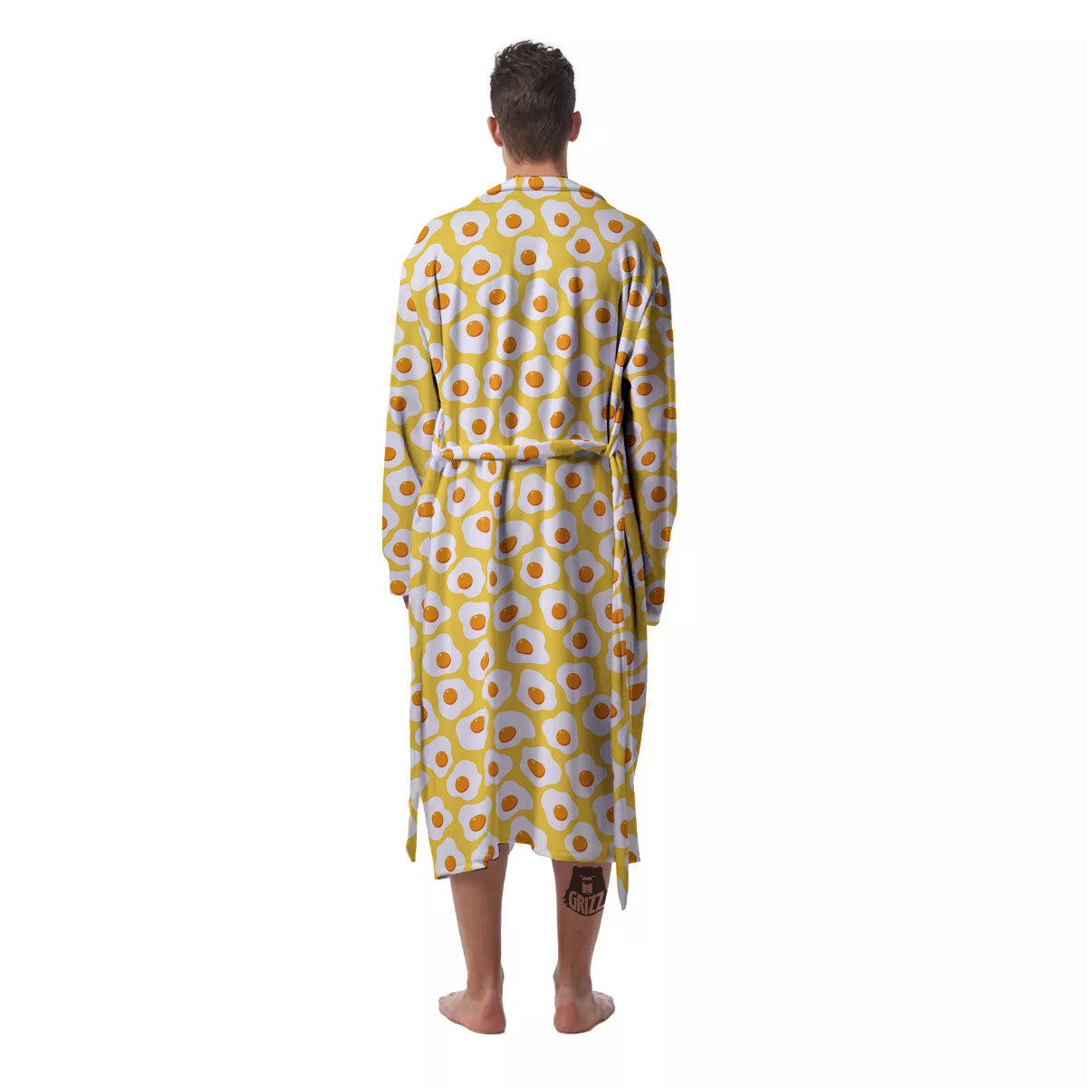 Eggs Print Pattern Men's Robe-grizzshop