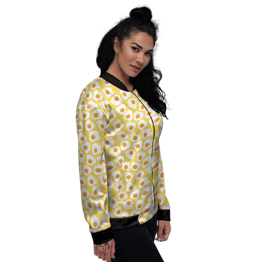 Eggs Print Pattern Women's Bomber Jacket-grizzshop