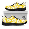 Eggs Yellow Print Pattern Black Sneaker-grizzshop