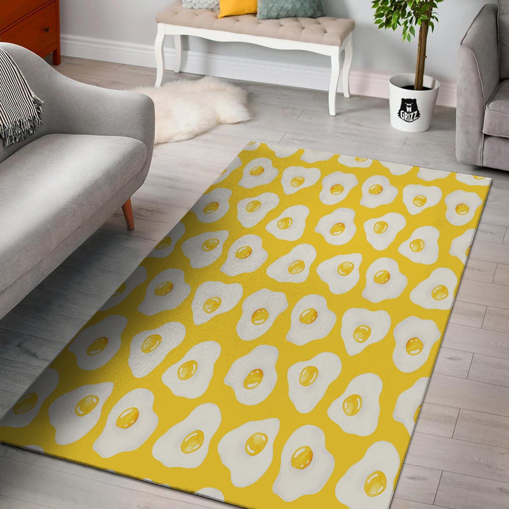 Eggs Yellow Print Pattern Floor Mat-grizzshop