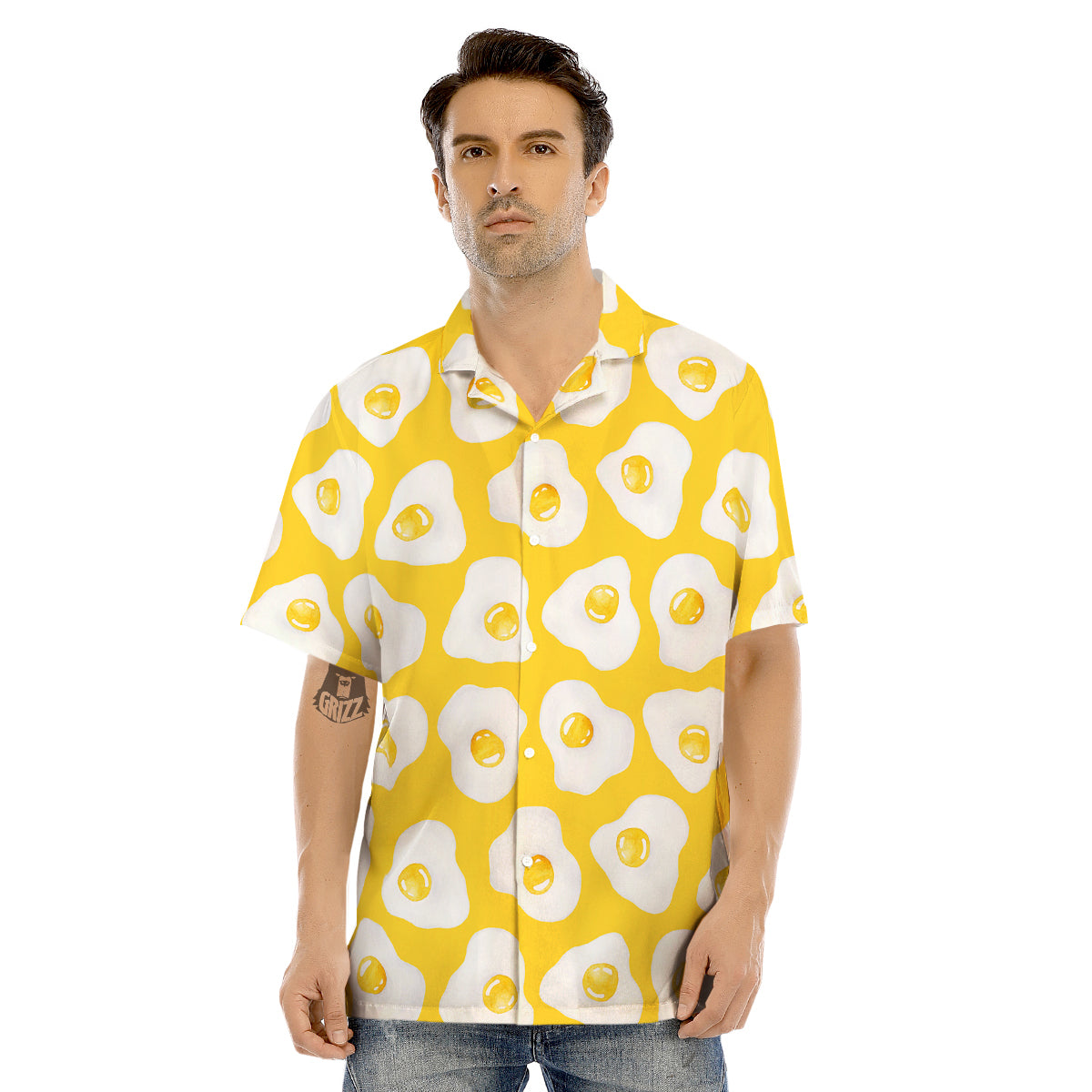 Eggs Yellow Print Pattern Men's Hawaiian Shirt-grizzshop