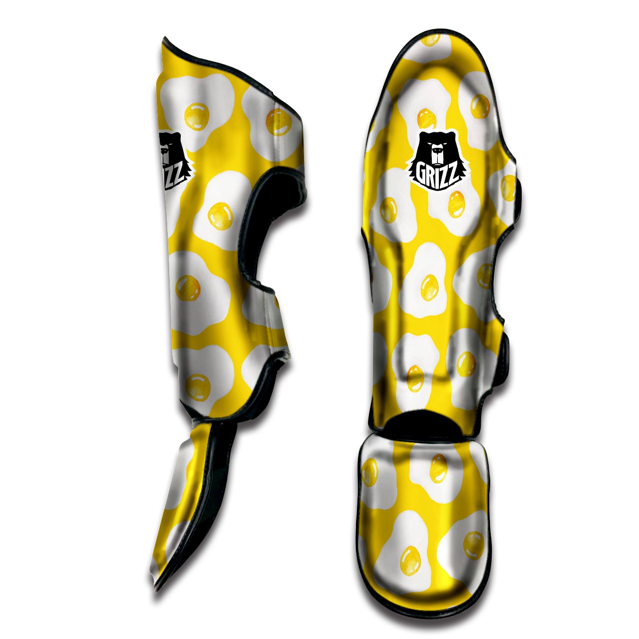 Eggs Yellow Print Pattern Muay Thai Shin Guards-grizzshop