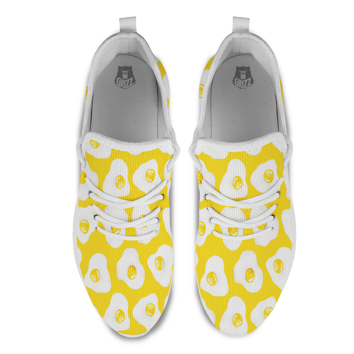 Eggs Yellow Print Pattern White Athletic Shoes-grizzshop