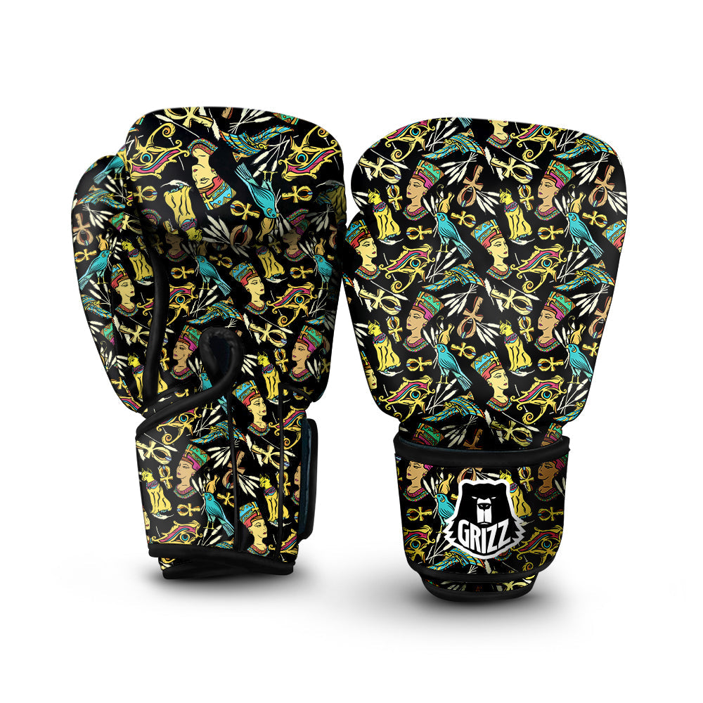 Egypt Ancient Print Pattern Boxing Gloves-grizzshop