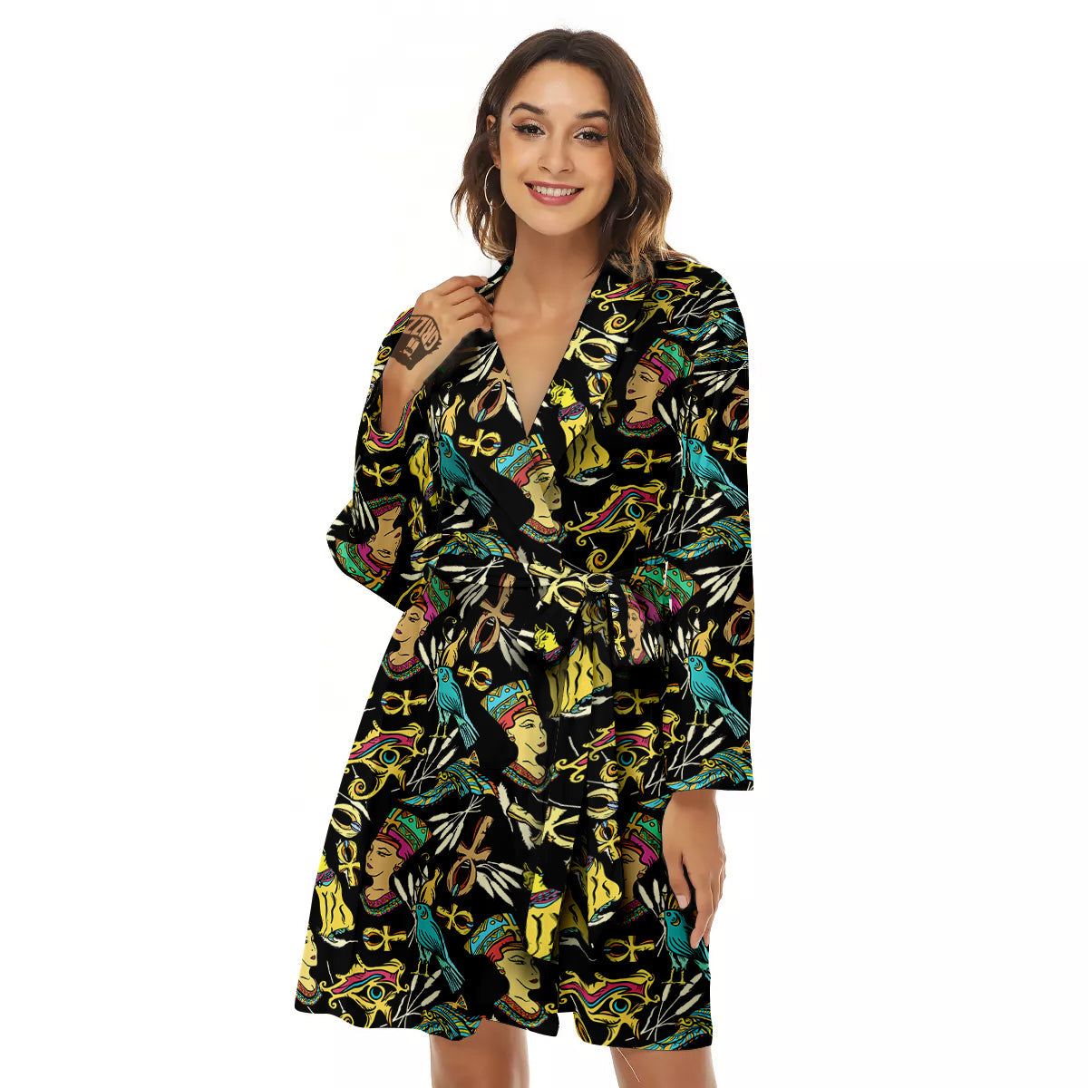 Egypt Ancient Print Pattern Women's Robe-grizzshop
