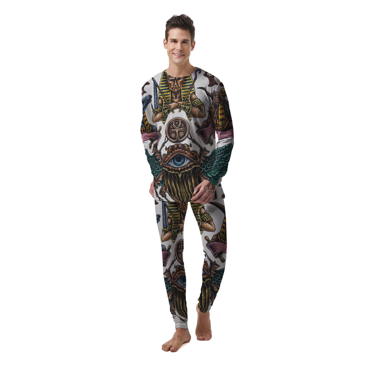 Egypt Hand Drawn Print Men's Pajamas-grizzshop