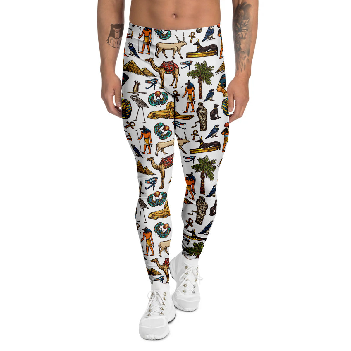 Egypt Religion Symbols Print Pattern Men's Leggings-grizzshop